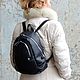  Women's Leather Backpack Black Mimi Mod. R. 23-111. Backpacks. Natalia Kalinovskaya. My Livemaster. Фото №4