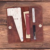 Travel holder for 1 passport made of leather