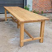 Большой обеденный стол из слэба дуба