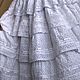Lush summer skirt white cotton embroidery lace boho sun. Skirts. PolMary. My Livemaster. Фото №6