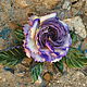 Flowers of fabric rose brooch silk 'Purple haze', Brooches, Lyubertsy,  Фото №1