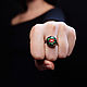 Ring with micro-embroidery ' Rose', Rings, Saratov,  Фото №1
