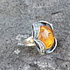 Ring with Baltic amber made of 925 silver ALS0015. Rings. Sunny Silver. My Livemaster. Фото №5