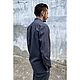 Рубашка мужская из конопляного холста Canvas Hemp Farmer Shirt Grey. Рубашки мужские. VÄN Studio. Ярмарка Мастеров.  Фото №5