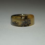 Комплект "Весна" из янтаря с черненым серебром и позолотой (кольцо)