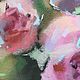  Paintings with flowers Pastel watercolor (pink roses green). Pictures. Pastelena. Online shopping on My Livemaster.  Фото №2