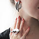 Серьги-пусеты "Крымский мост". Набор колец. Ювелирные изделия jewelry_by_Popova. Интернет-магазин Ярмарка Мастеров.  Фото №2