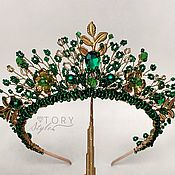 Украшения handmade. Livemaster - original item Emerald Crown, Green Crown, Green Tiara, Emerald Tiara. Handmade.