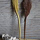 Sycamore Hair Stick with carving "Feather", Combs, Sochi,  Фото №1