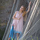 Order Cream Pink Linen Ombre Dress «Mermaid». mongolia. Livemaster. . Dresses Фото №3