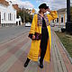 Пальто вязаное "Сады Крыма" в желтом цвете, Пальто, Керчь,  Фото №1