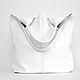 Bag Package leather white String bag T shirt medium shoulder. Sacks. BagsByKaterinaKlestova (kklestova). My Livemaster. Фото №5