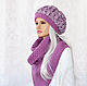 'Braids ' in pink, set: double hat and scarf, Headwear Sets, Moscow,  Фото №1