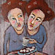 Acrylic painting 'Two girlfriends', a picture of a friend as a gift, Pictures, Moscow,  Фото №1