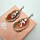 Large earrings made of agate slices 'Red cats'. Earrings. Jewelry just for You (G-Korchagina). My Livemaster. Фото №5
