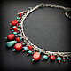 "Ярче!" комплект с кораллом и  бирюзой. Колье. JazzBijoux ДжазБижу (Елена Сафронова). Интернет-магазин Ярмарка Мастеров.  Фото №2
