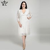 Одежда handmade. Livemaster - original item Plus Size White Lace Wedding Dress. Handmade.