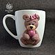 Mug with a Bear. Mugs and cups. fesartdecor (fesartdecor). Online shopping on My Livemaster.  Фото №2