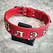 Зоотовары handmade. Livemaster - original item Leather dog collar, Personalized dog collar made of genuine leather. Handmade.