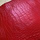 Crocodile skin, haberdashery dressing, bright red color!. Leather. SHOES&BAGS. Online shopping on My Livemaster.  Фото №2