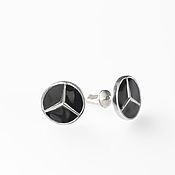 Украшения handmade. Livemaster - original item Mercedes, earrings with a twist of silver with enamel Mercedes. Handmade.
