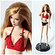 Knitted swimsuit 'Red&Black' for Barbie, Clothes for dolls, Vladivostok,  Фото №1