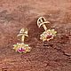 Серьги-пусеты арт. СП00541. Серьги-пусеты. Ангелика (demantoid). Интернет-магазин Ярмарка Мастеров.  Фото №2