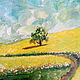 'Yellow field.Sunny Noon 'Oil on canvas. Pictures. Anji's favourite pictures (anzhela-a). My Livemaster. Фото №4