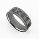 Grey titanium ring with a checkerboard pattern, Rings, Moscow,  Фото №1