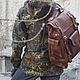 Average Hiking backpack genuine leather Vintage. Backpacks. Lemberg Leather. Online shopping on My Livemaster.  Фото №2