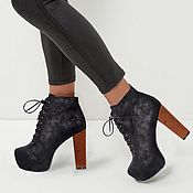 Винтаж handmade. Livemaster - original item 40 size! Faux suede lace-up ankle boots. Handmade.
