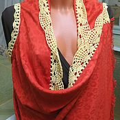 Luxury vest for a luxurious lady from Pavlovsky Posad patchwork