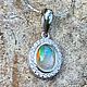  Silver pendant with opal 7h5 mm, Pendant, Moscow,  Фото №1