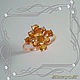 Ring 'Chamomile (square)' gold 585 with natural citrines, Rings, St. Petersburg,  Фото №1