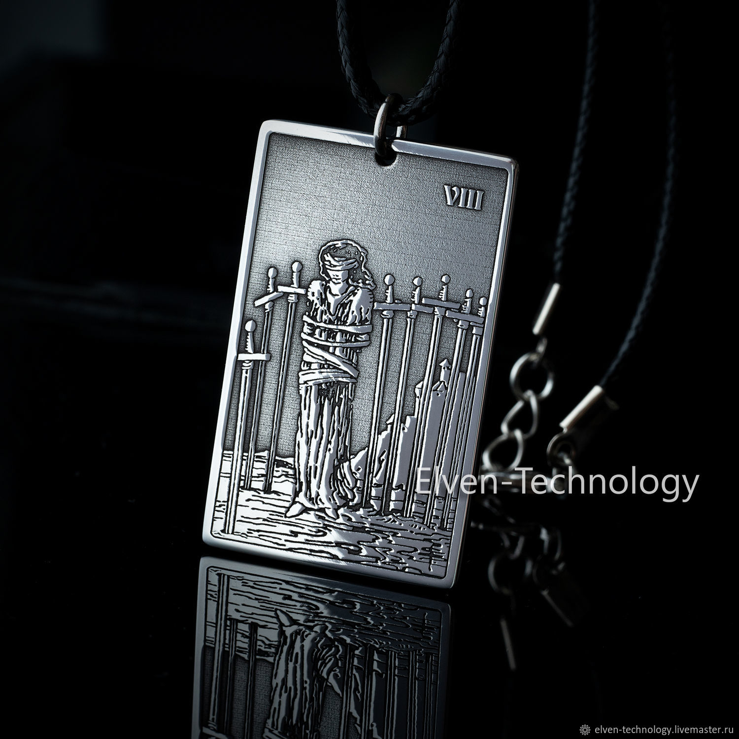 Кулон Таро: Восьмерка Мечей Eight of Swords Аркана Магическая подвеска ...