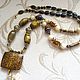 Necklace with pendant 'Savannah' (tiger's eye, shell, Jasper, calcite). Necklace. Pani Kratova (panikratova). My Livemaster. Фото №4