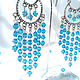 Order Long earrings "turquoise waterfall". JEWEL OLGA. Livemaster. . Earrings Фото №3