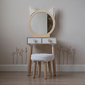 Зеркало для детской комнаты Зайка деревянное