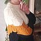 Заказать Женский Джемпер Ромбы Свитер в полоску: черный, белый, горчица. Карелия вяжет... LarLen (Елена Лар) ( На заказ не вяжу!!! ). Ярмарка Мастеров. . Свитеры Фото №3