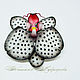 Barrette/brooch Orchid 'Fantasy polka dot' from polymer clay, Hairpins, Zarechny,  Фото №1