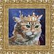 Картина маслом с котом "Кот в короне" 20 на 20 см. Картины. Картины от Альбины. Ярмарка Мастеров.  Фото №4