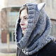 СНУД СЕРЫЙ КОТИК. Снуды. Woolcraft. Ярмарка Мастеров.  Фото №4