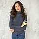 Blueberry viscose turtleneck, turtleneck fitted knitwear grey, Turtleneck Sweaters, Novosibirsk,  Фото №1
