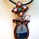 Copper wire wrapped pendant "A flower in a vase". Pendants. IVA rainbow art. Online shopping on My Livemaster.  Фото №2