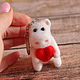 A white hippo with a heart. keychain. Felted Toy. ufawooltoys (ufawooltoys). My Livemaster. Фото №5