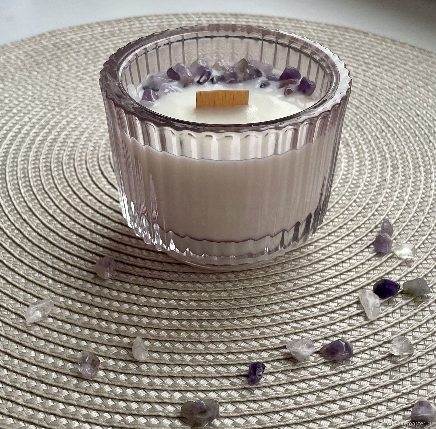 Ароматическая Свеча с аметистом – заказать на Ярмарке Мастеров ...