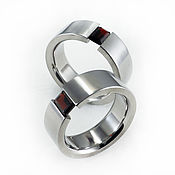 Украшения handmade. Livemaster - original item Titanium rings with garnet. Handmade.