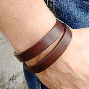 Персонифицированный мужской кожаный браслет