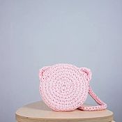 Сумки и аксессуары handmade. Livemaster - original item Pink Kitty Crossbody bag, cotton. Free shipping. Handmade.