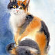  Watercolor 'three-colored cat', Pictures, Penza,  Фото №1